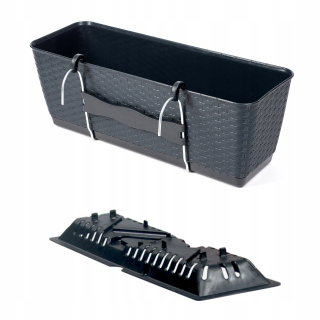 Kvetináč Prosperplast 49,2 cm x 17,2 x 17,4 cm priemer 1 cm plast antracit